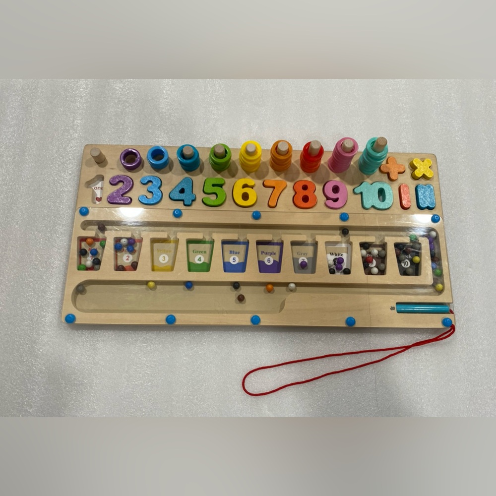 Magnetic Color and Number Maze Zoyomax Wooden Magnet Puzzle incomplete - Picture 4 of 4